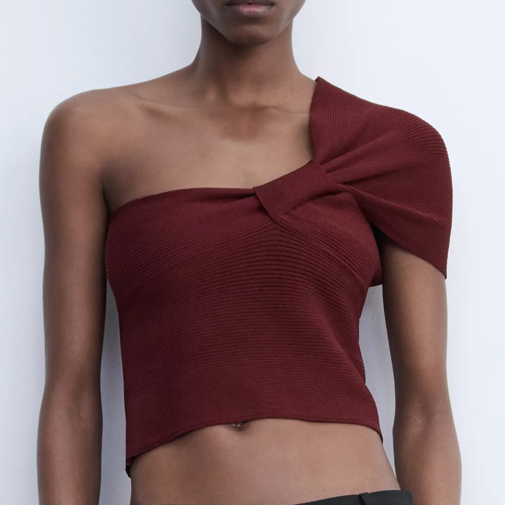 Asymmetrical knit top